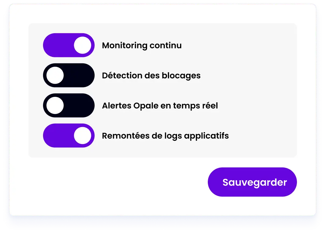 fonctionnalitées monitoring client lourd